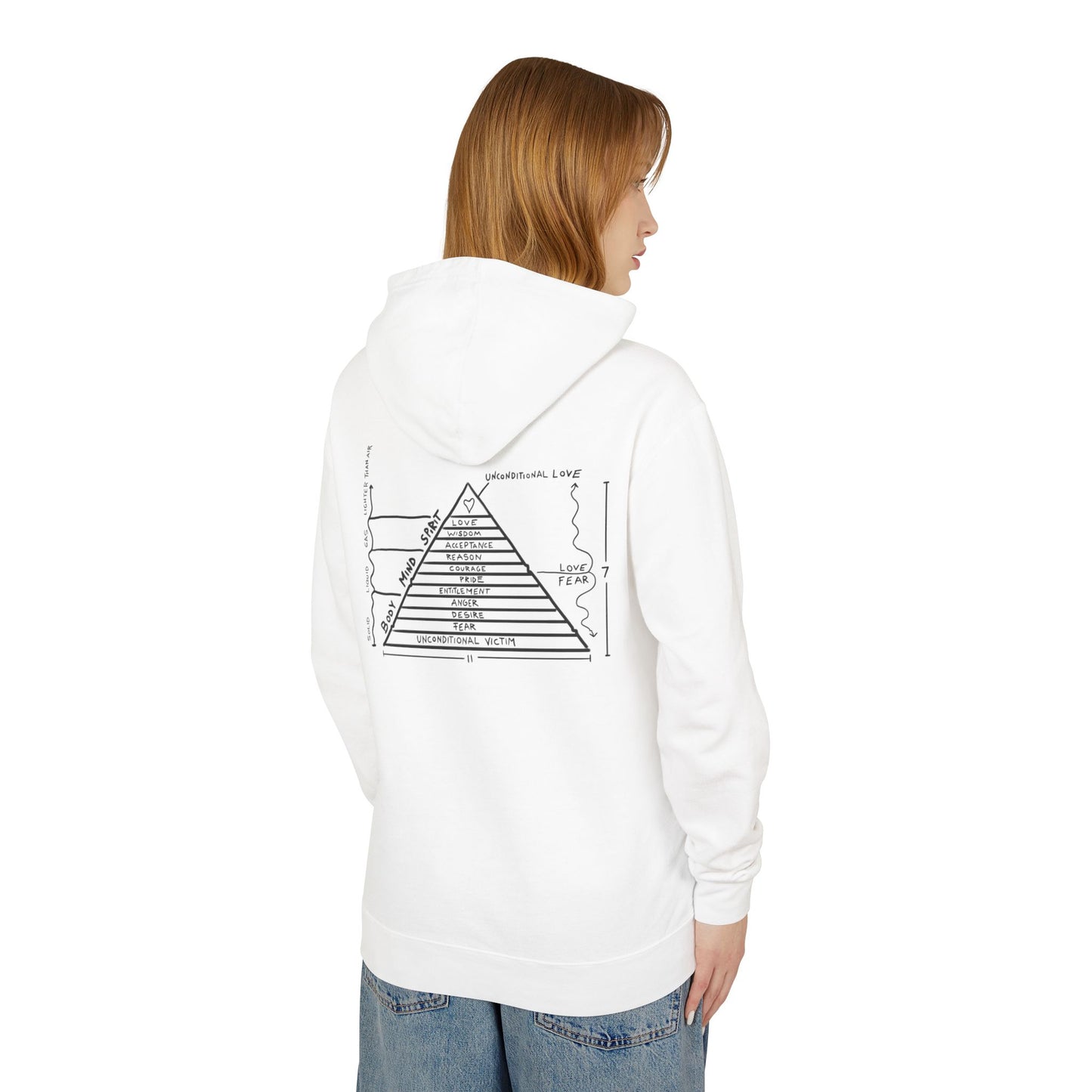 Unconditional Love Pyramid Unisex Lightweight Hooded Sweatshirt