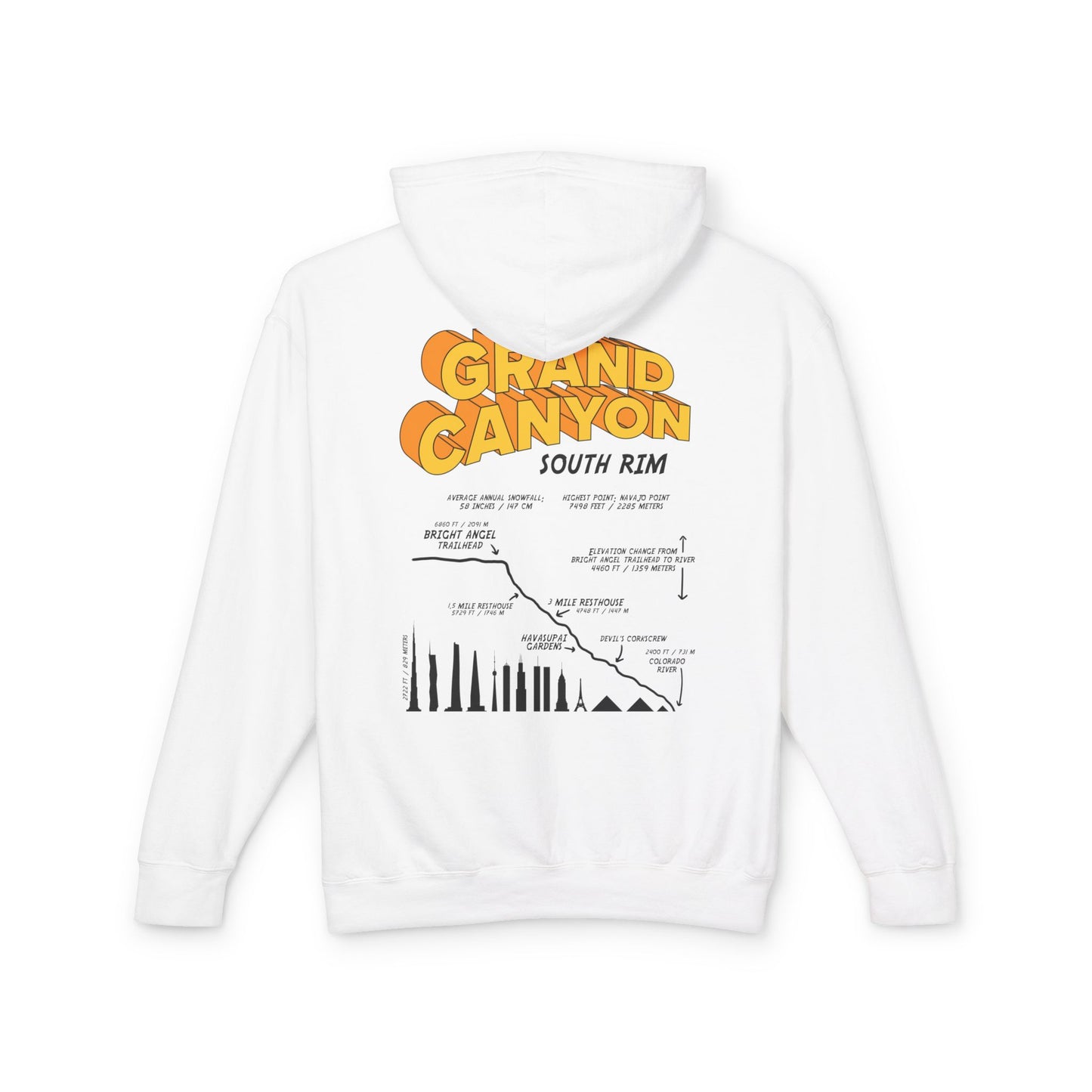 Grand Canyon South Rim Unisex Lightweight Hooded Sweatshirt