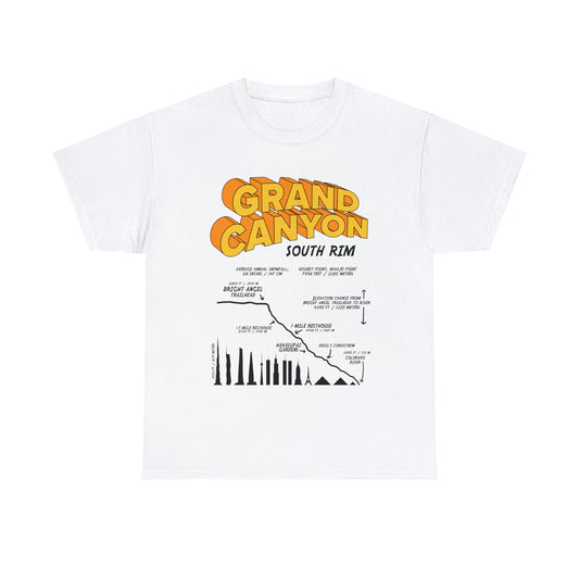 Grand Canyon South Rim with Back Unisex Heavy Cotton Tee