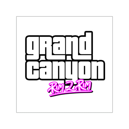 Grand Canyon Rim 2 Rim (Grand Theft Auto Parody) Square Vinyl Stickers