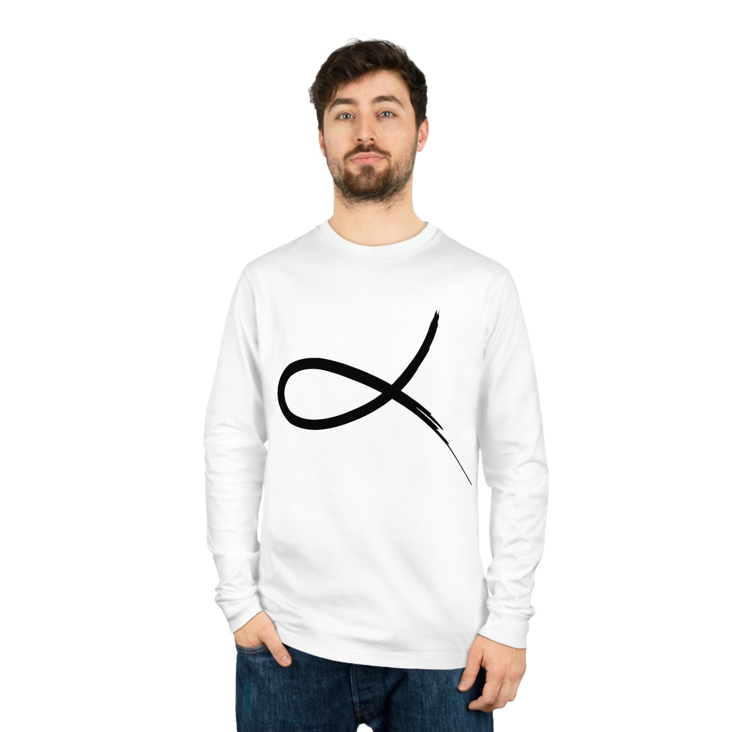 Ichthys symbol on Unisex Shifts Dry Organic Long Sleeve Tee