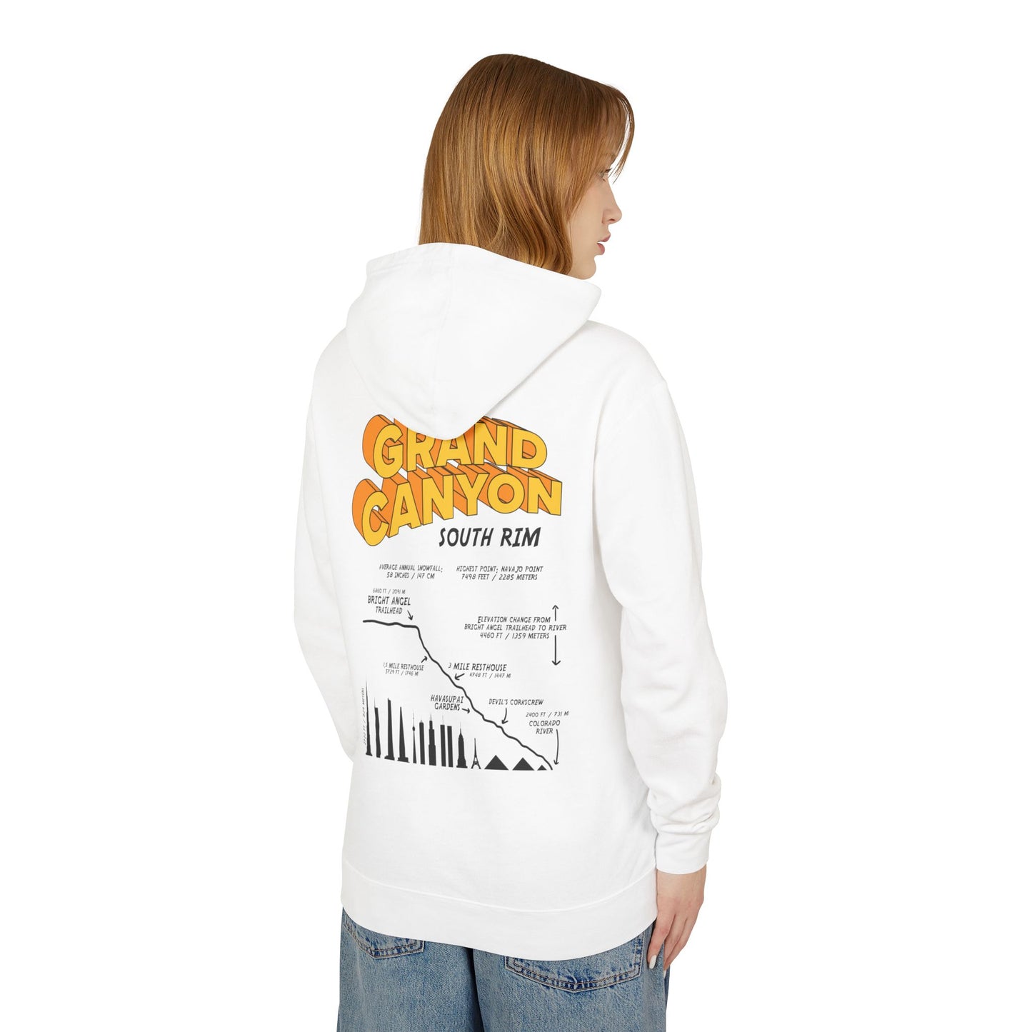 Grand Canyon South Rim Unisex Lightweight Hooded Sweatshirt